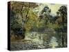 The Pond at Montfoucault-Camille Pissarro-Stretched Canvas