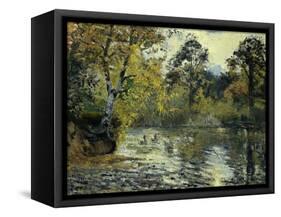 The Pond at Montfoucault-Camille Pissarro-Framed Stretched Canvas