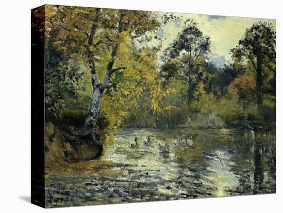 The Pond at Montfoucault-Camille Pissarro-Stretched Canvas