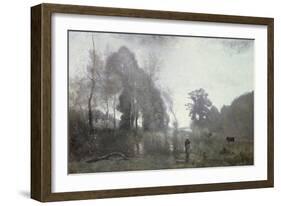 The Pond at Ville D'Avray, 1868-Jean-Baptiste-Camille Corot-Framed Giclee Print