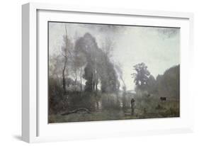 The Pond at Ville D'Avray, 1868-Jean-Baptiste-Camille Corot-Framed Giclee Print