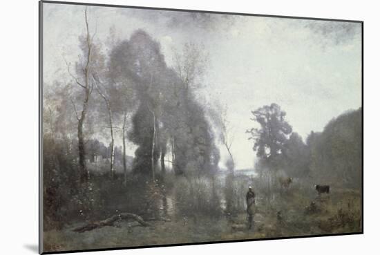 The Pond at Ville D'Avray, 1868-Jean-Baptiste-Camille Corot-Mounted Giclee Print