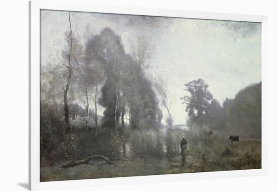 The Pond at Ville D'Avray, 1868-Jean-Baptiste-Camille Corot-Framed Giclee Print