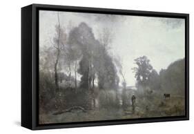 The Pond at Ville D'Avray, 1868-Jean-Baptiste-Camille Corot-Framed Stretched Canvas