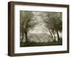 The Pond at Ville-D'Avray Through the Trees, 1871-Jean-Baptiste-Camille Corot-Framed Giclee Print