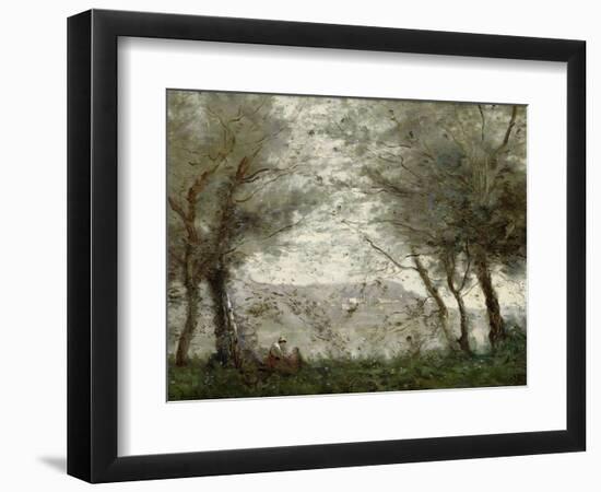 The Pond at Ville-D'Avray Through the Trees, 1871-Jean-Baptiste-Camille Corot-Framed Giclee Print