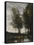 The Pond, Cowherd-Jean-Baptiste-Camille Corot-Framed Stretched Canvas