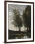 The Pond, Cowherd-Jean-Baptiste-Camille Corot-Framed Giclee Print