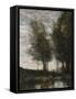 The Pond, Cowherd-Jean-Baptiste-Camille Corot-Framed Stretched Canvas