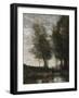 The Pond, Cowherd-Jean-Baptiste-Camille Corot-Framed Giclee Print