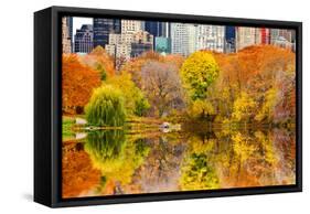 The Pond in Central Park, Manhattan, New York City-Sabine Jacobs-Framed Stretched Canvas