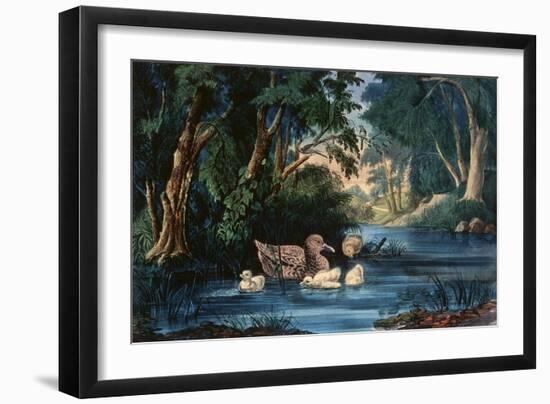 The Pond in the Woods-Currier & Ives-Framed Giclee Print