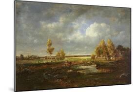 The Pond Near the Road, Farm in Le Berry, C.1845-48-Theodore Rousseau-Mounted Giclee Print