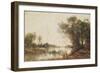 The Pond (Oil on Canvas)-Jean Baptiste Camille Corot-Framed Giclee Print