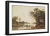 The Pond (Oil on Canvas)-Jean Baptiste Camille Corot-Framed Giclee Print