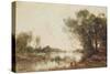 The Pond (Oil on Canvas)-Jean Baptiste Camille Corot-Stretched Canvas