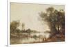 The Pond (Oil on Canvas)-Jean Baptiste Camille Corot-Framed Giclee Print