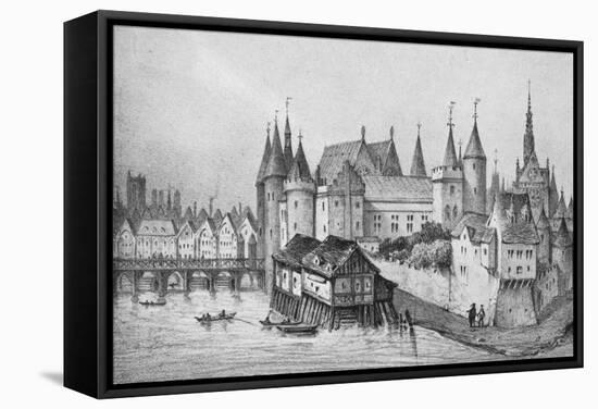 The Pont Aux Meuniers and Part of the Palais Du Roi De La Cite in 1556, 1915-null-Framed Stretched Canvas