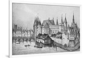 The Pont Aux Meuniers and Part of the Palais Du Roi De La Cite in 1556, 1915-null-Framed Giclee Print