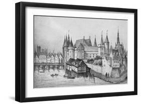 The Pont Aux Meuniers and Part of the Palais Du Roi De La Cite in 1556, 1915-null-Framed Giclee Print