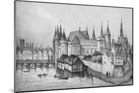 The Pont Aux Meuniers and Part of the Palais Du Roi De La Cite in 1556, 1915-null-Mounted Giclee Print