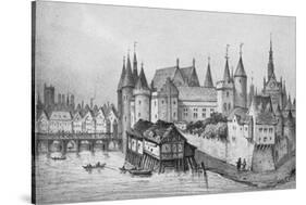 The Pont Aux Meuniers and Part of the Palais Du Roi De La Cite in 1556, 1915-null-Stretched Canvas