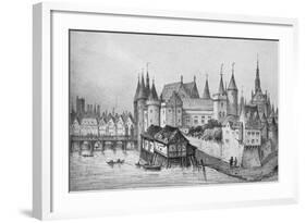 The Pont Aux Meuniers and Part of the Palais Du Roi De La Cite in 1556, 1915-null-Framed Giclee Print