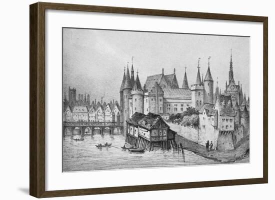 The Pont Aux Meuniers and Part of the Palais Du Roi De La Cite in 1556, 1915-null-Framed Giclee Print