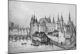 The Pont Aux Meuniers and Part of the Palais Du Roi De La Cite in 1556, 1915-null-Mounted Giclee Print