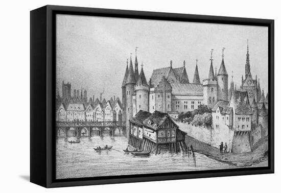 The Pont Aux Meuniers and Part of the Palais Du Roi De La Cite in 1556, 1915-null-Framed Stretched Canvas