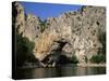 The Pont d'Arc, Natural Arch Over the Ardeche River, Ardeche, Rhone-Alpes, France-Ruth Tomlinson-Stretched Canvas