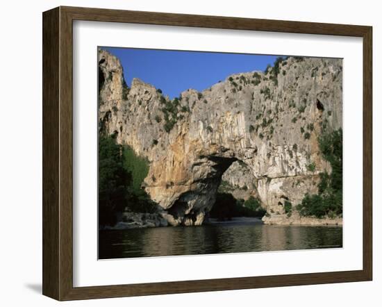 The Pont d'Arc, Natural Arch Over the Ardeche River, Ardeche, Rhone-Alpes, France-Ruth Tomlinson-Framed Photographic Print