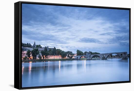 The Pont d'Avignon at dawn, Avignon, Vaucluse, Provence, France, Europe-Julian Elliott-Framed Stretched Canvas