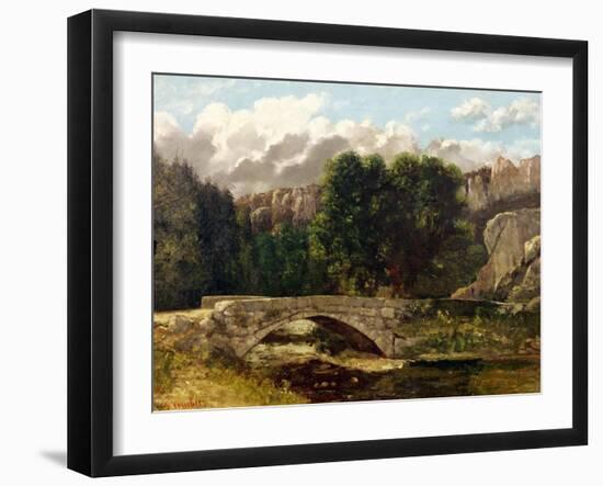 The Pont De Fleurie, Switzerland, 1873-Gustave Courbet-Framed Giclee Print