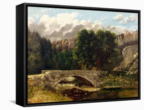 The Pont De Fleurie, Switzerland, 1873-Gustave Courbet-Framed Stretched Canvas