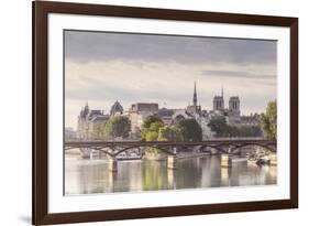 The Pont Des Arts with Ile De La Cite in the Background, Paris, France, Europe-Julian Elliott-Framed Photographic Print