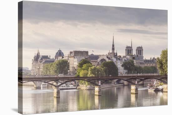 The Pont Des Arts with Ile De La Cite in the Background, Paris, France, Europe-Julian Elliott-Stretched Canvas