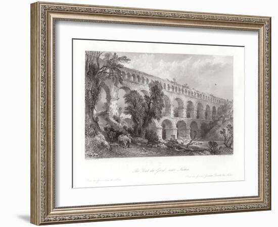 The Pont Du Gard, Near Nismes-Thomas Allom-Framed Giclee Print