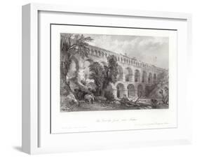 The Pont Du Gard, Near Nismes-Thomas Allom-Framed Giclee Print