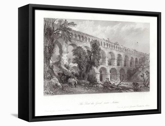 The Pont Du Gard, Near Nismes-Thomas Allom-Framed Stretched Canvas