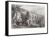 The Pont Du Gard, Near Nismes-Thomas Allom-Framed Stretched Canvas