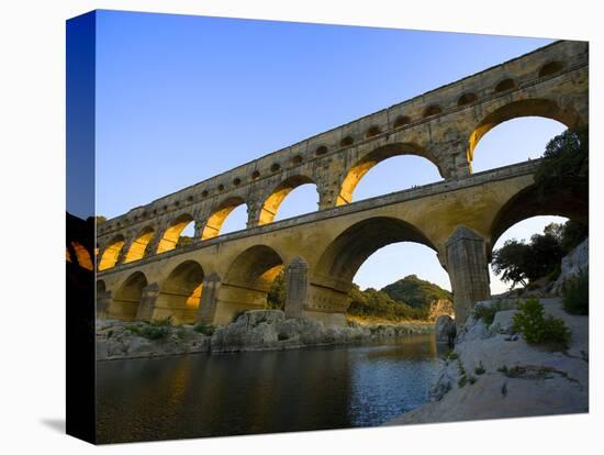 The Pont du Gard Roman Aquaduct Over the Gard River, Avignon, France-Jim Zuckerman-Stretched Canvas