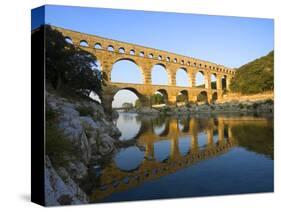 The Pont du Gard Roman Aquaduct Over the Gard River, Avignon, France-Jim Zuckerman-Stretched Canvas