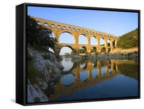 The Pont du Gard Roman Aquaduct Over the Gard River, Avignon, France-Jim Zuckerman-Framed Stretched Canvas