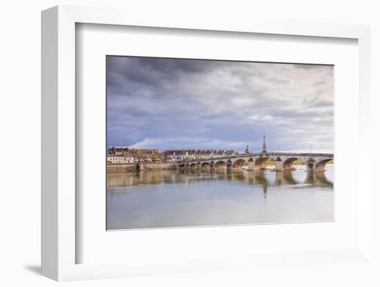 The Pont Jacques-Gabriel across the River Loire in Blois, Loir-et-Cher, Centre-Val de Loire, France-Julian Elliott-Framed Photographic Print