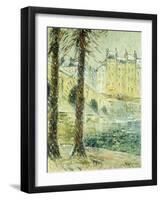 The Pont Marie in the Snow; Le Pont Marie, Effet De Neige, C.1926-Gustave Loiseau-Framed Premium Giclee Print