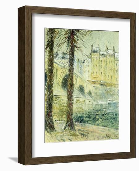 The Pont Marie in the Snow; Le Pont Marie, Effet De Neige, C.1926-Gustave Loiseau-Framed Giclee Print