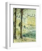 The Pont Marie in the Snow; Le Pont Marie, Effet De Neige, C.1926-Gustave Loiseau-Framed Giclee Print
