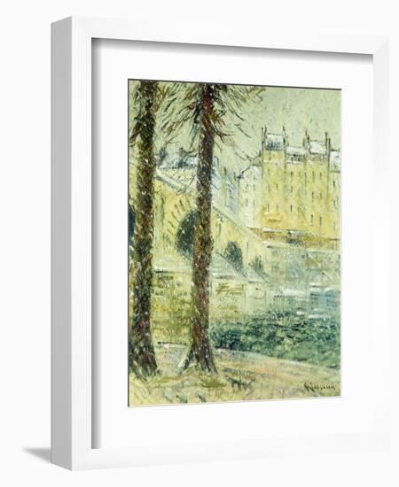 The Pont Marie in the Snow; Le Pont Marie, Effet De Neige, C.1926-Gustave Loiseau-Framed Giclee Print