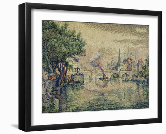 The Pont Neuf (Notre Dame Seen from the Pont-Neuf); Le Pont Neuf (Notre Dame de Paris Vue Du…-Paul Signac-Framed Giclee Print